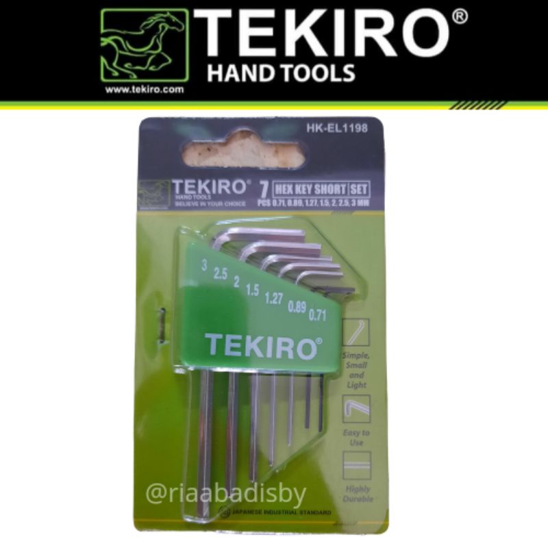 Jual Hex Key Short Set Electric || Kunci L set Elektrik Pendek 7pcs MM ...
