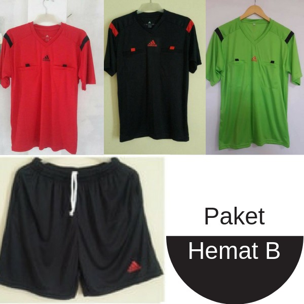 Jual Paket Super Hemat Wasit Bola Adidas / Paket 3 Kaos 1 Celana