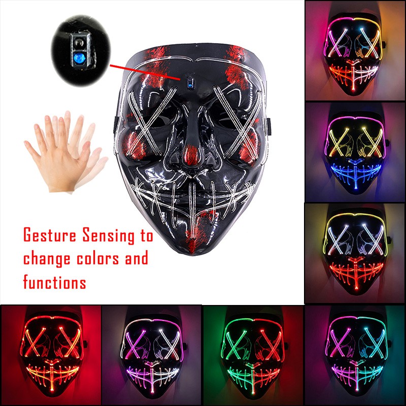 Jual Luminous Led Mask Halloween Cosplay Costume Masquerade