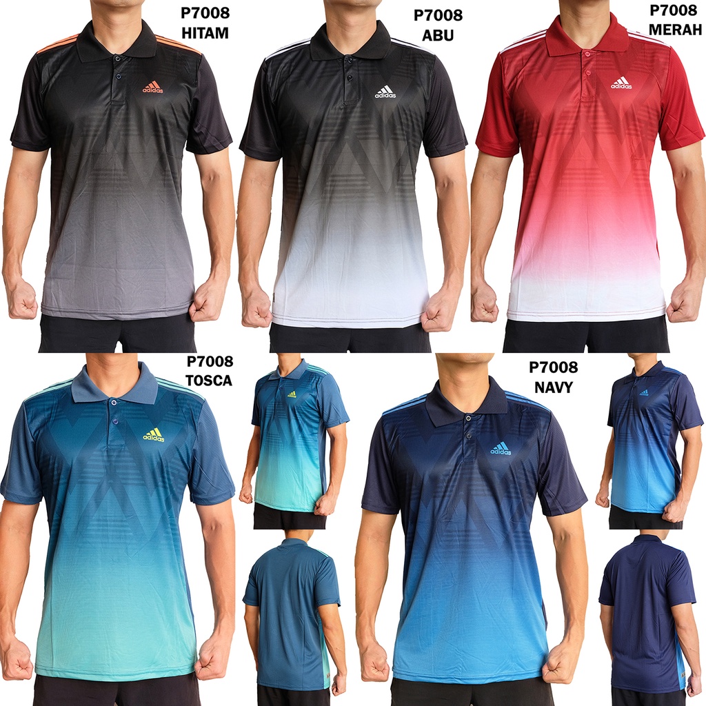 Jual Polo Olahraga Pria P7008 Baju Olah Raga Cowo Berkerah Fitness Golf