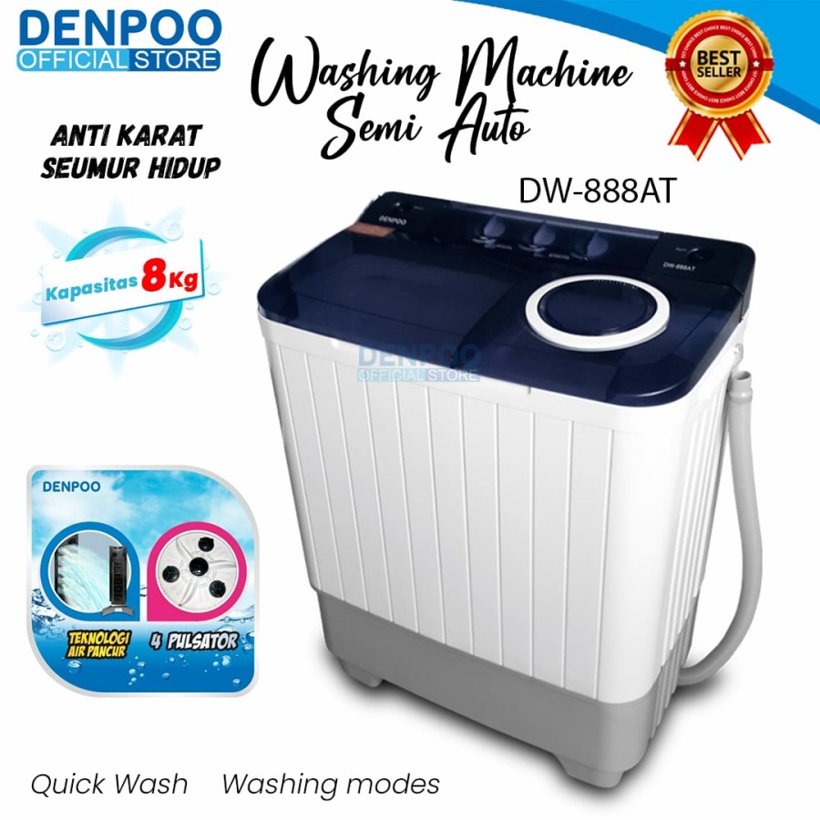 Jual MESIN CUCI 2 TABUNG DENPOO DW 888AT | Shopee Indonesia