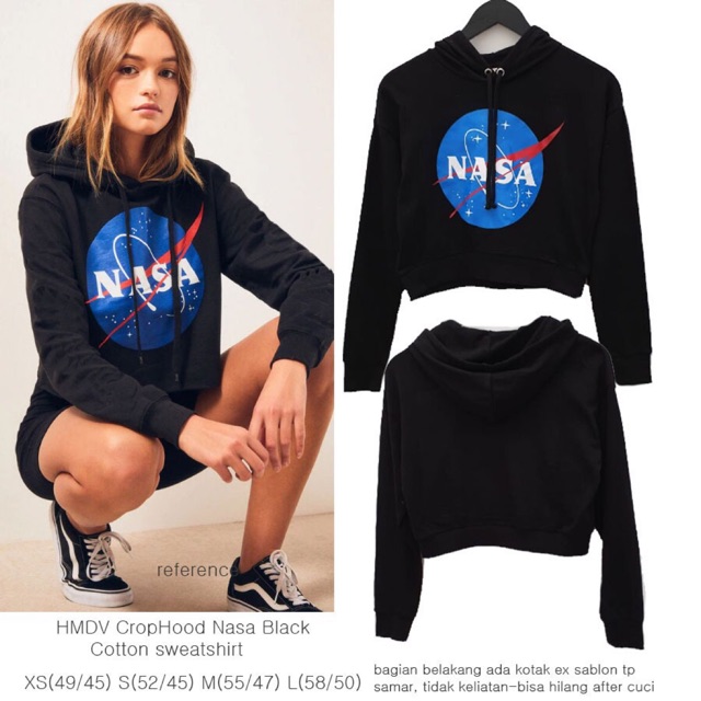 H&m nasa crop store hoodie