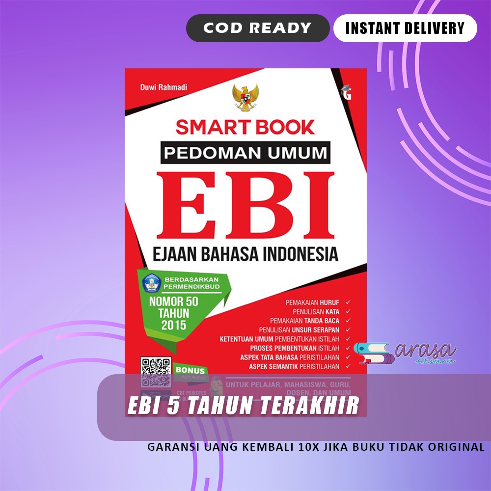 Jual Buku Tata Bahasa Ejaan Bahasa Indonesia Smart Book Pedoman EBI ...