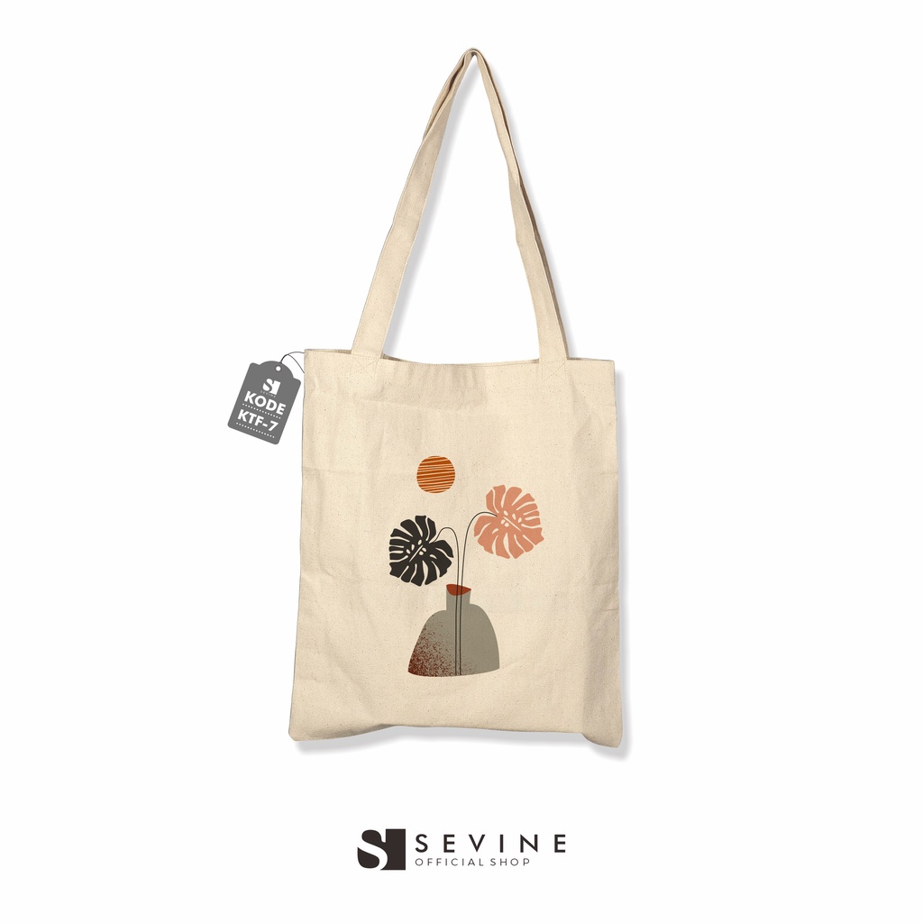 Jual Sevine Tote Bag Kanvas Tas Fashion Totebag Wanita DTF Printing Nordic Aesthetic Series ...