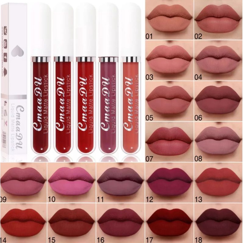Jual LIPSTICK MATTE 18 WARNA LIP GLAZE TAHAN AIR PELEMBAB TAHAN LAMA