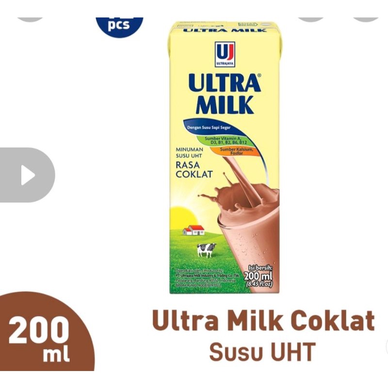 Jual Susu Ultra Milk Uht 200ml Rasa Cokelat Shopee Indonesia 1720