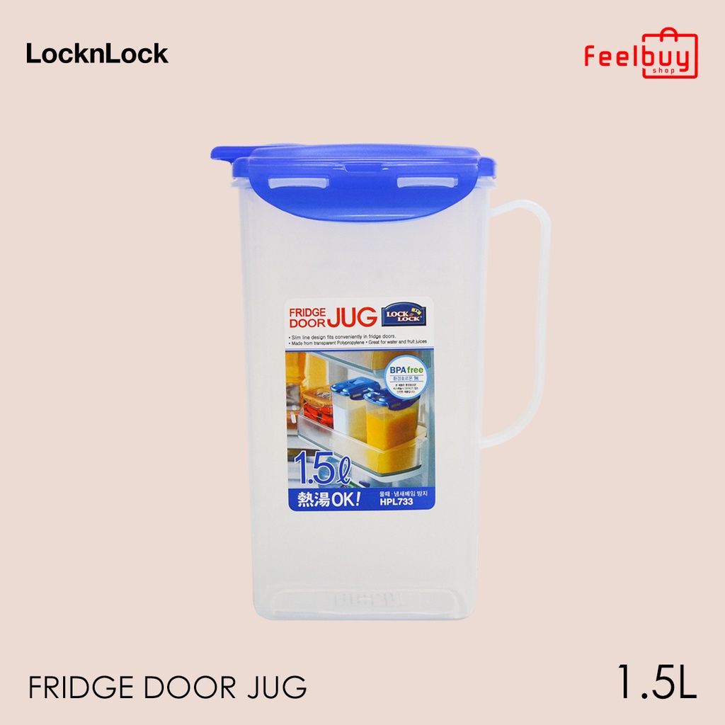 LocknLock Saftkrug 1,5 Liter – Rechteckiger Krug Mit Deckel, Aus Kunststoff