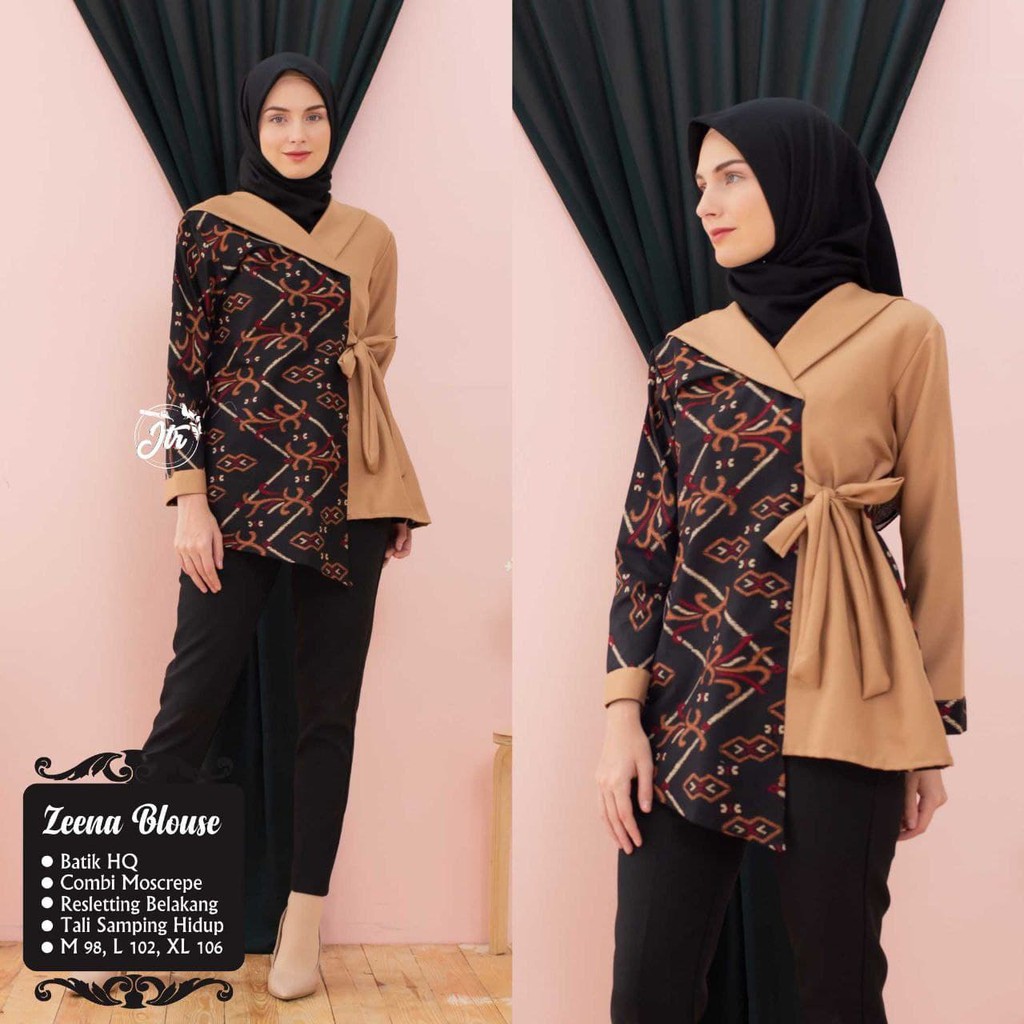 Jual BATIK PEKALONGAN 88 - Zeena Blouse Batik Bahan Katun Prima Blus ...