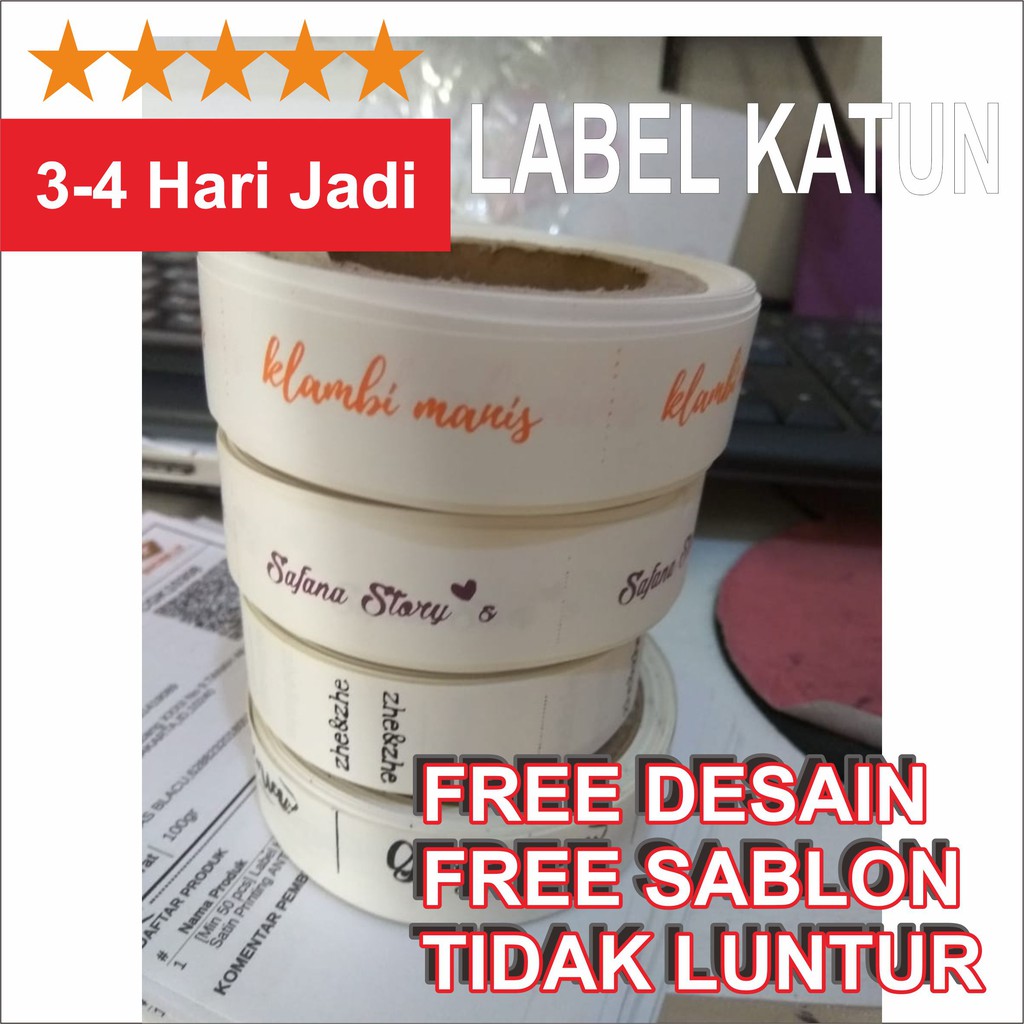 Jual FREE DESAIN Label Katun / Label Hijab / Label Baju / Label Pakaian ...