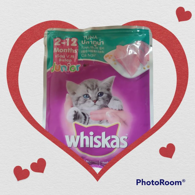 Jual whiskas makanan kucing basah junior rasa tuna 80gram untuk usia 2