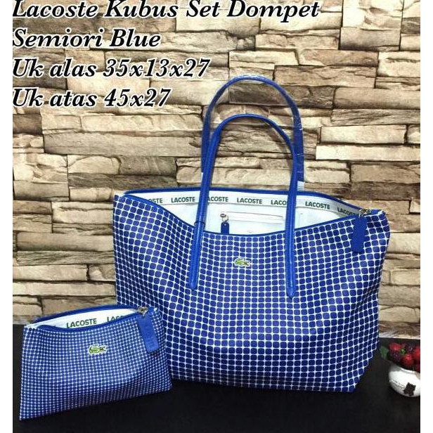Jual TAS LACOSTE TOTE KUBUS SET DOMPET (Best Seller) | Shopee Indonesia