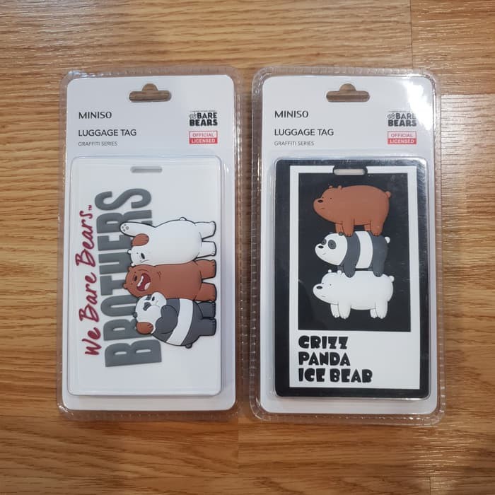 Jual We Bare Bears Luggage Tag Graffiti Series Miniso Japan Asli Tag