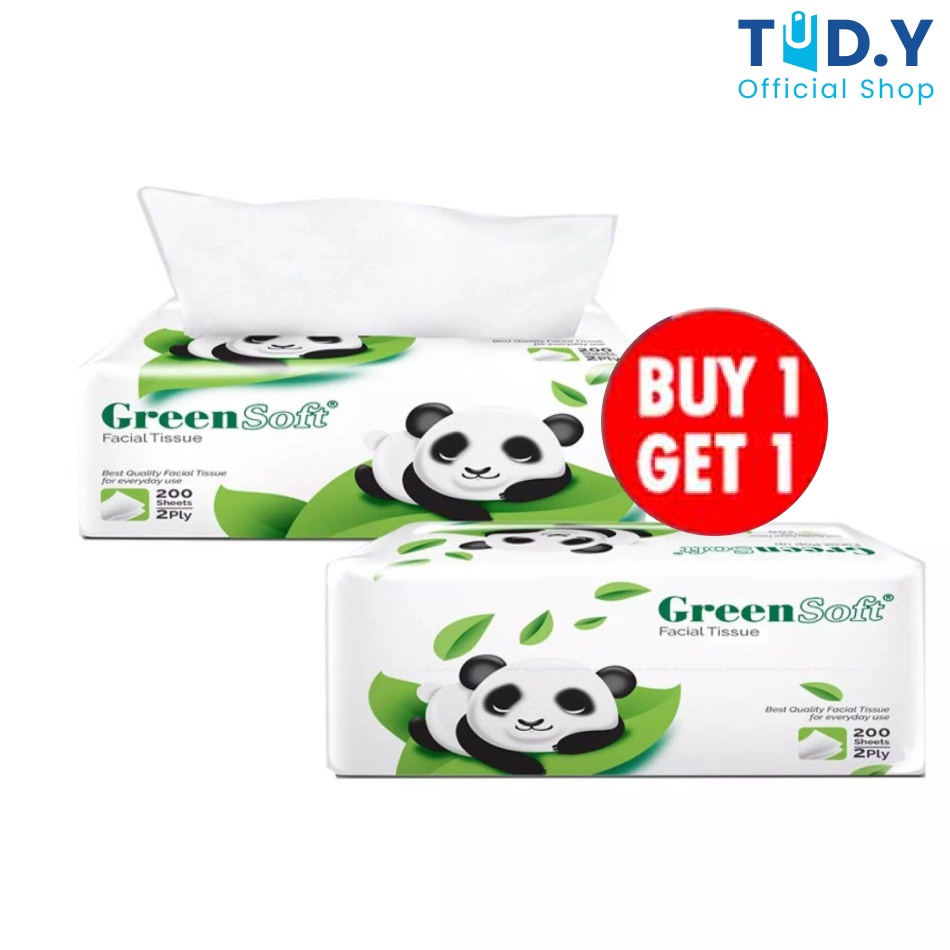 Jual Tisu Green Soft Facial Tissue 200 Sheets X 2 | Buy 1 Get 1 ...