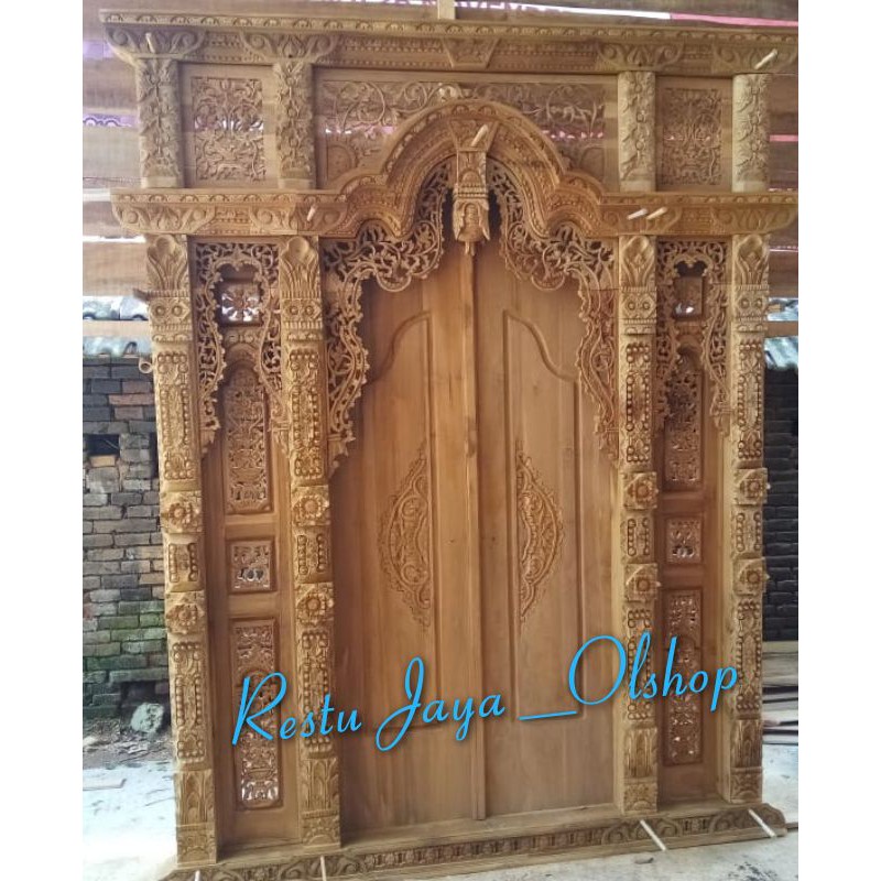 Jual PINTU RUMAH KUSEN PINTU JAWA GEBYOK JATI JEPARA | Shopee Indonesia