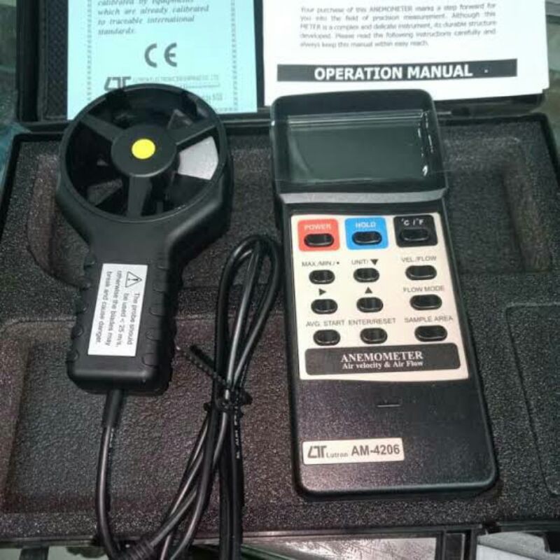 Jual Jual Lutron AM4206 Anemometer Airflow + Air Velocity, CMM, CFM