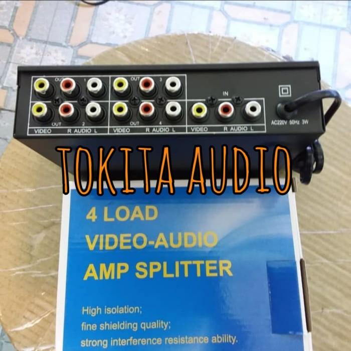 Jual Spliter Av Amp 4 Load 3 Rca 1 Input 4 Output Usat Splitter Video