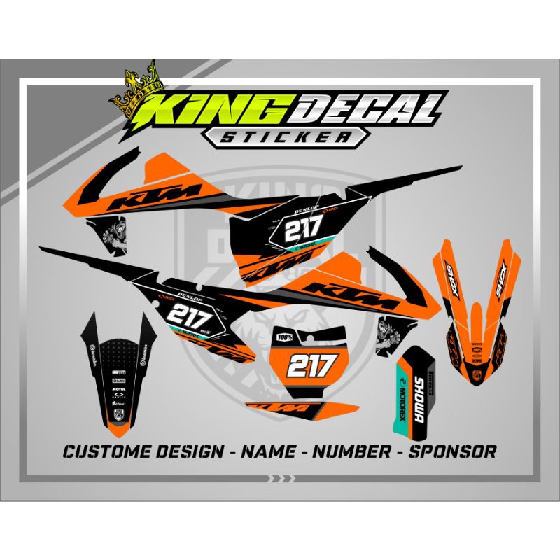Jual DECAL KTM 250 2017/KTM SIXDAY/KTM 85 DESAIN COSTUME Desain 1