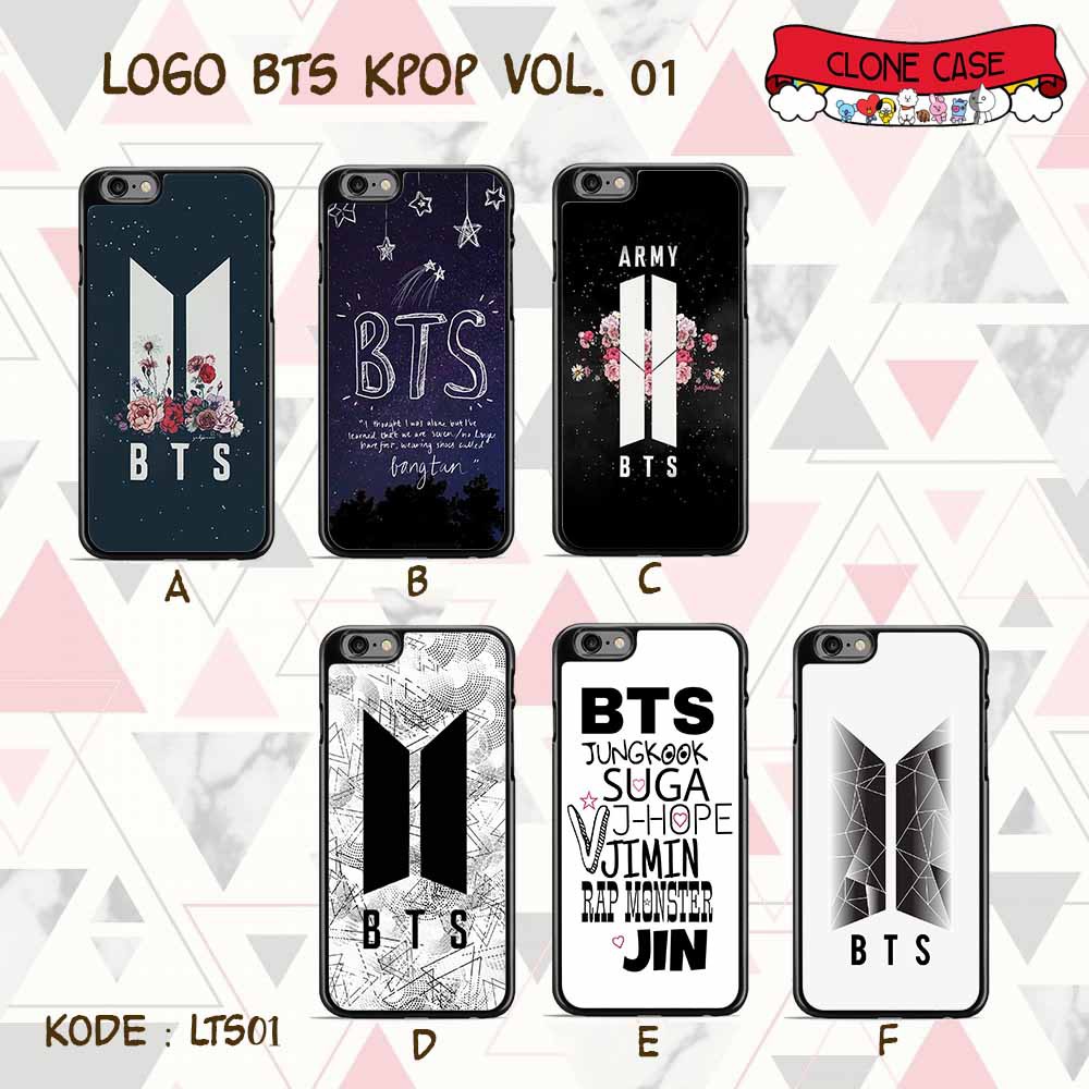 Jual BTS Logo - Custom Case - Hardcase Black | Shopee Indonesia