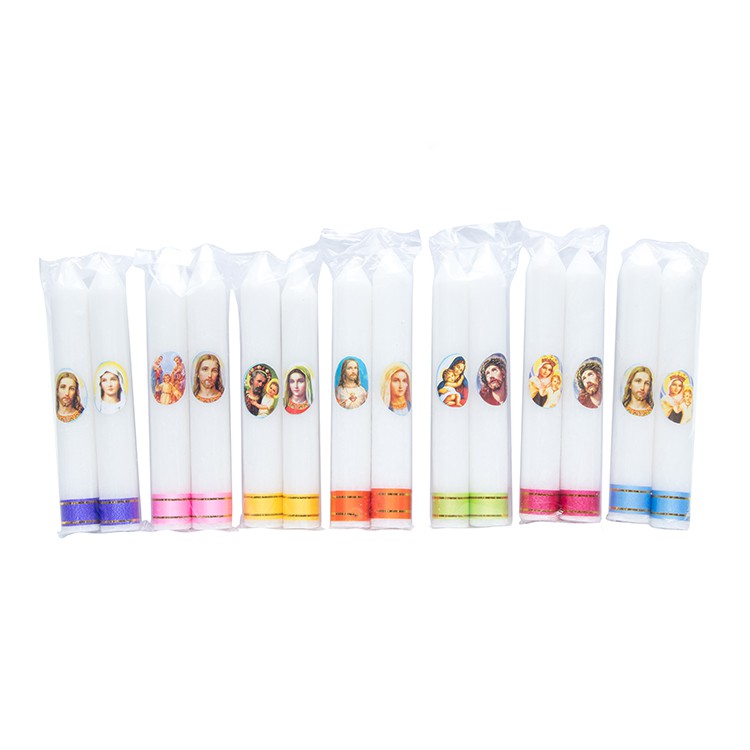 Lilin Pita Gambar Rohani Isi 2 Lilin Mini Misa Altar Souvenir