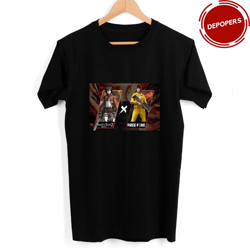 Jual Free Fire X Attack On Titan Baju Kaos Kaos Attack On Titan