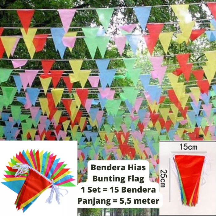 Jual Bunting Flag Hut Banner Flag Bendera Hias Festival Segitiga Warna Warni Shopee Indonesia 0808