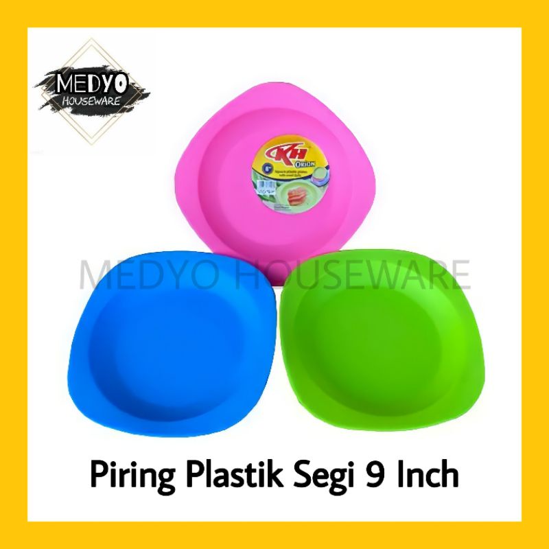 Jual Piring Plastik Segi Warna Tebal Piring Orion Kh 9 Inch Piring