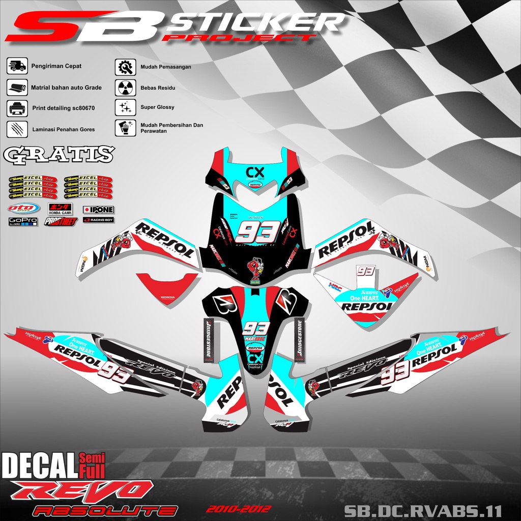 Jual Decal Full Body Revo Absolute Decal Sticker Full Block Honda Revo Absolute