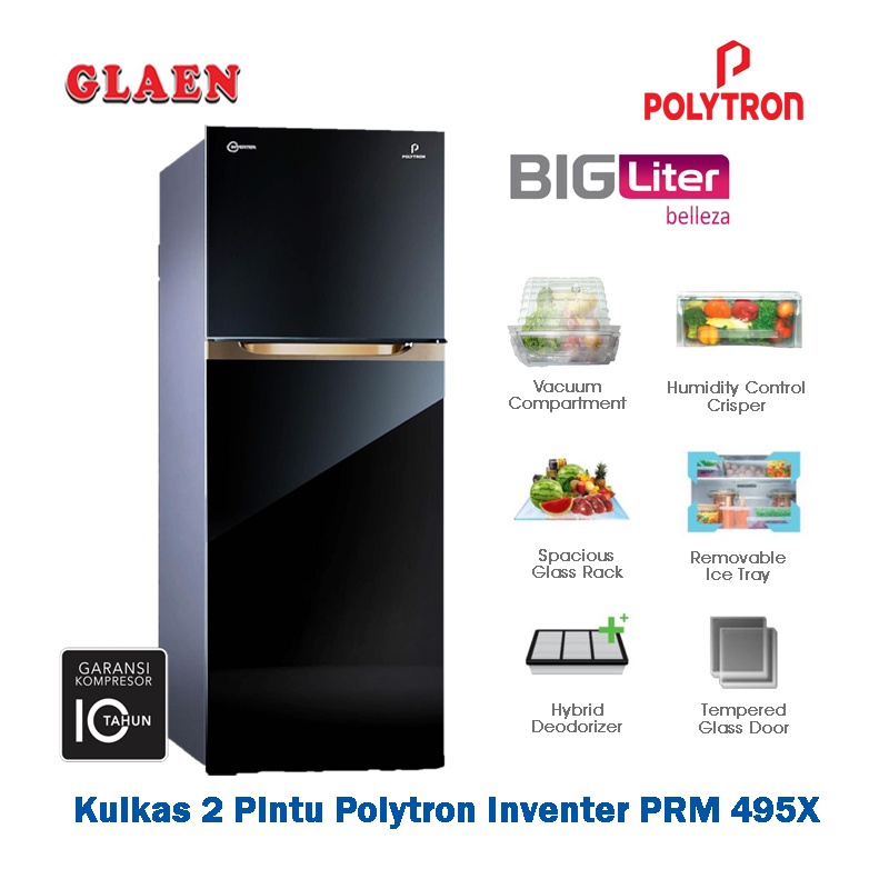 Jual Kulkas Polytron Pintu Belleza Big Liter Inventer L Prm X