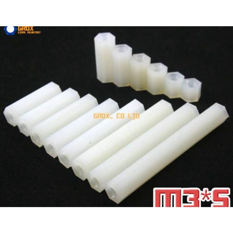 Jual black hex nylon spacer female to female m3x40mm M3 40mm | Shopee ...