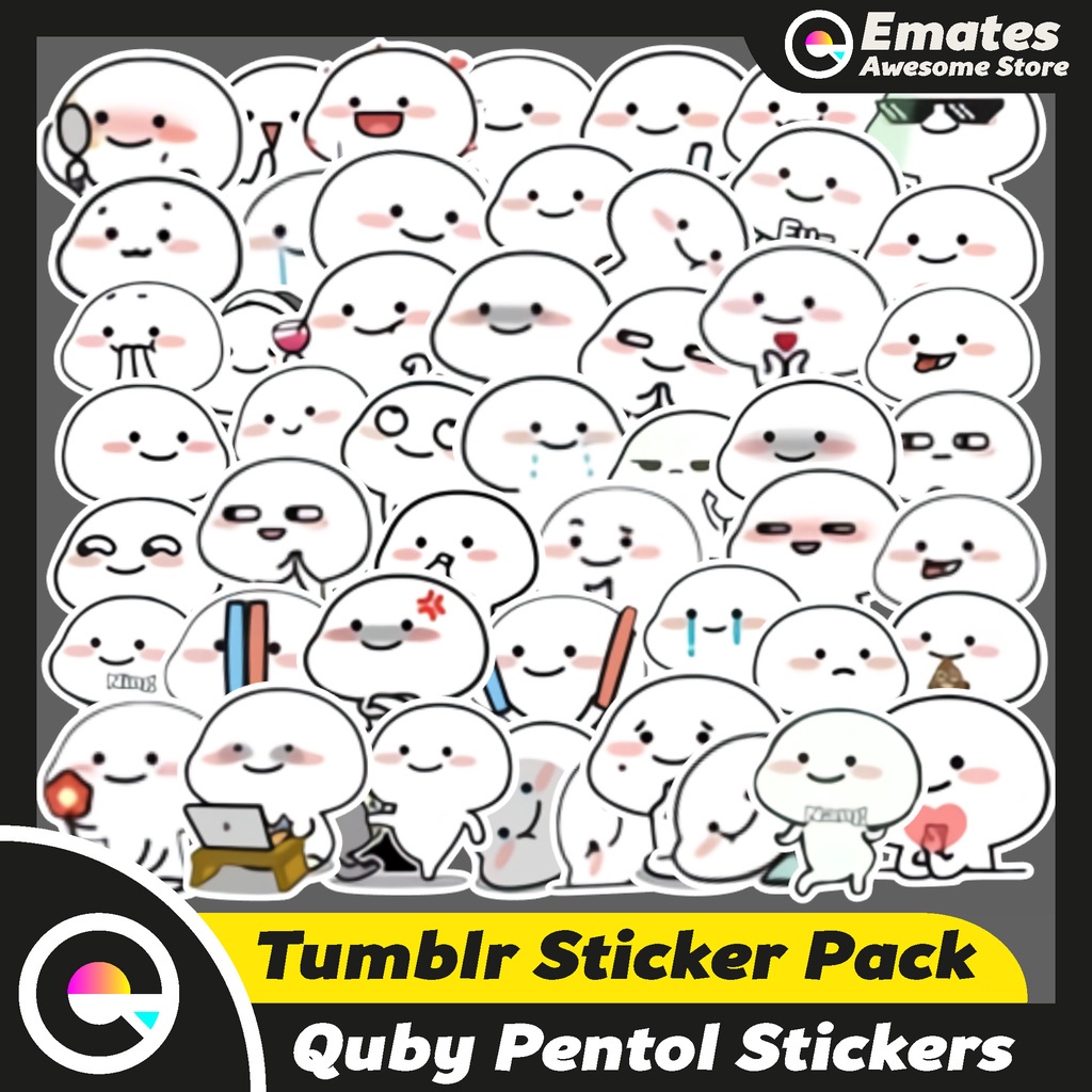 Jual [ISI 50 PCS] Stiker Sticker Quby Pentol | Stiker Aesthetic Sticker ...