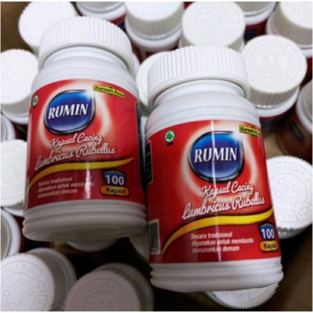 Jual RUMIN KAPSUL CACING | Menurunkan Demam dan Types | Dosis 500mg Isi ...