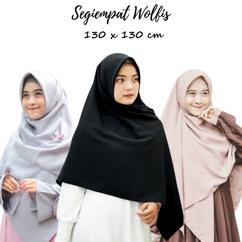 Jual Jilbab Segiempat 130x130 Cm Wolfis Shopee Indonesia