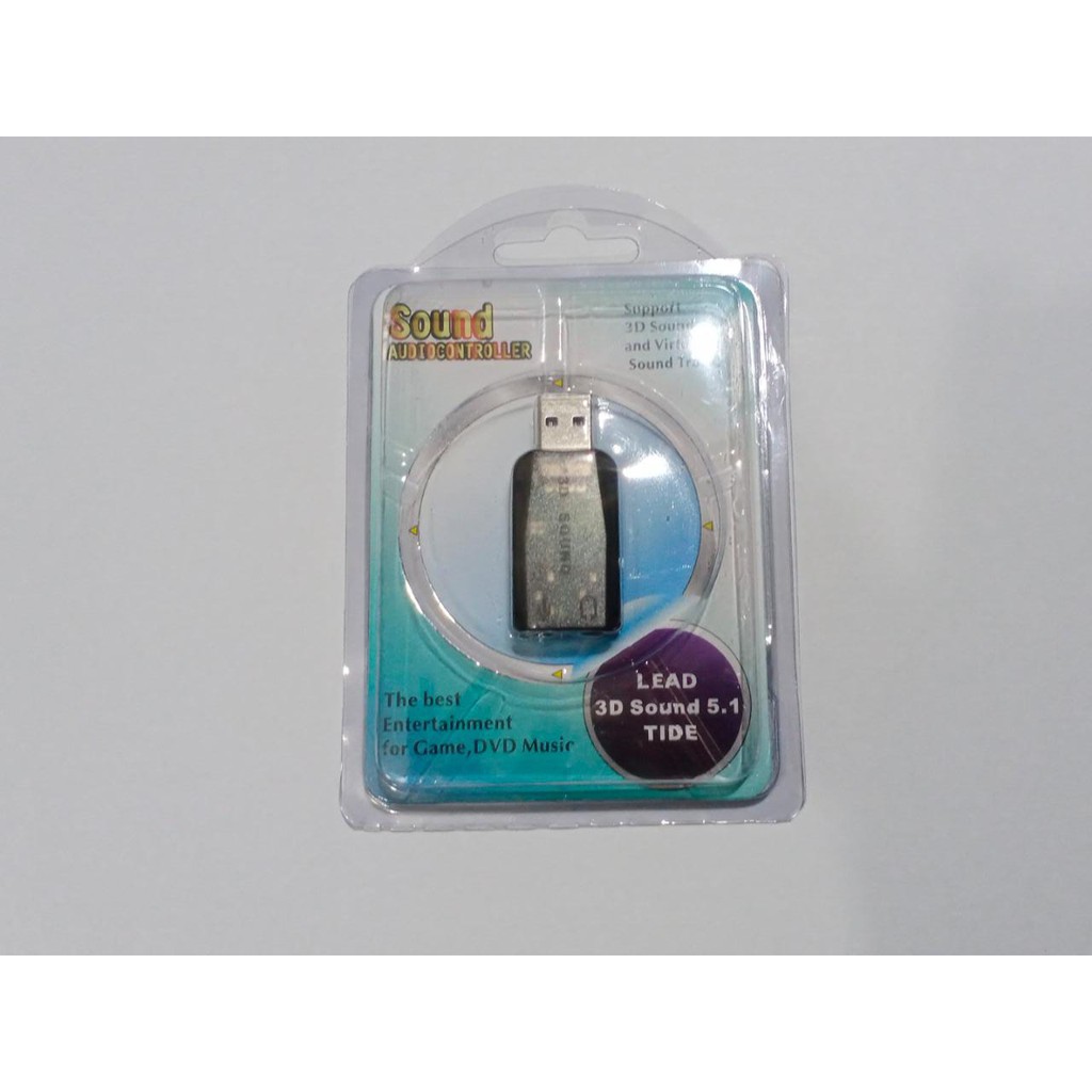 Carte Son Externe USB 3D Sound - Virtual Sound 3D 5.1, Neuve Sous Blister