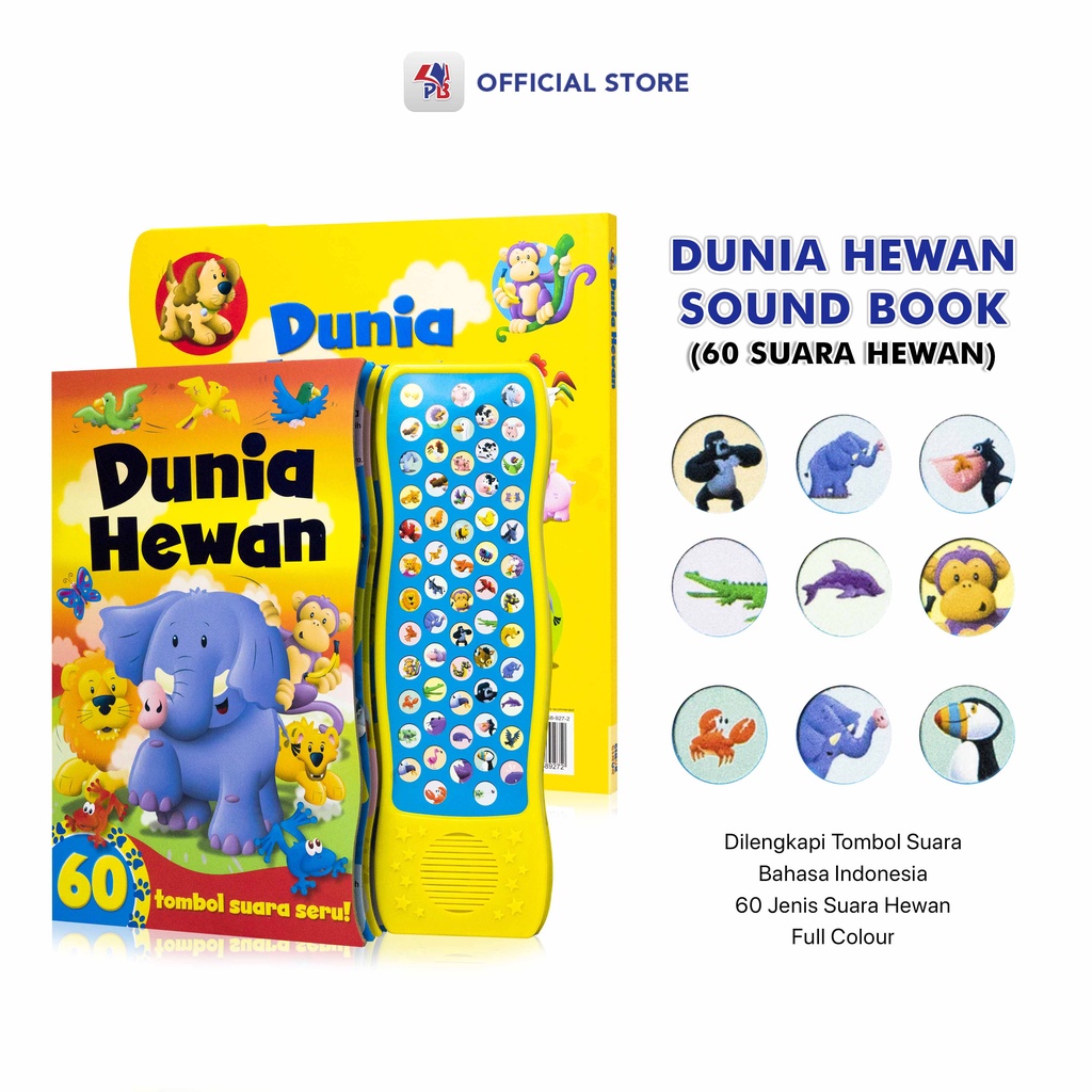 Jual Sound Book Buku Anak Dunia Hewan 60 Tombol Suara Seru Hewan