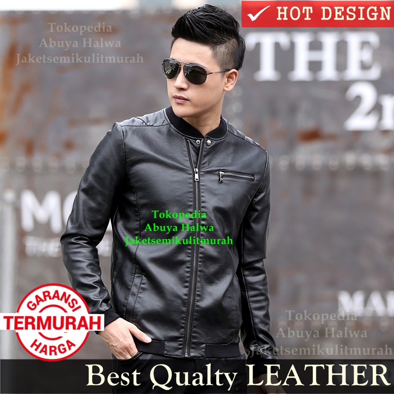 Jual Jaket Semi Kulit Rib Cowok Leather Premium The Miracle | Shopee ...