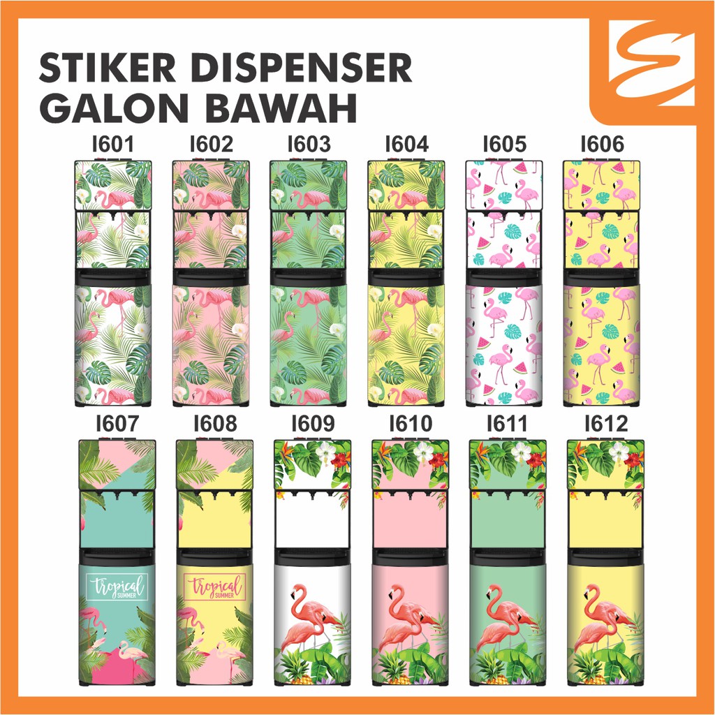 Jual Stiker dispenser galon bawah (40cm x 100cm) - Flamingo (Sticker ...