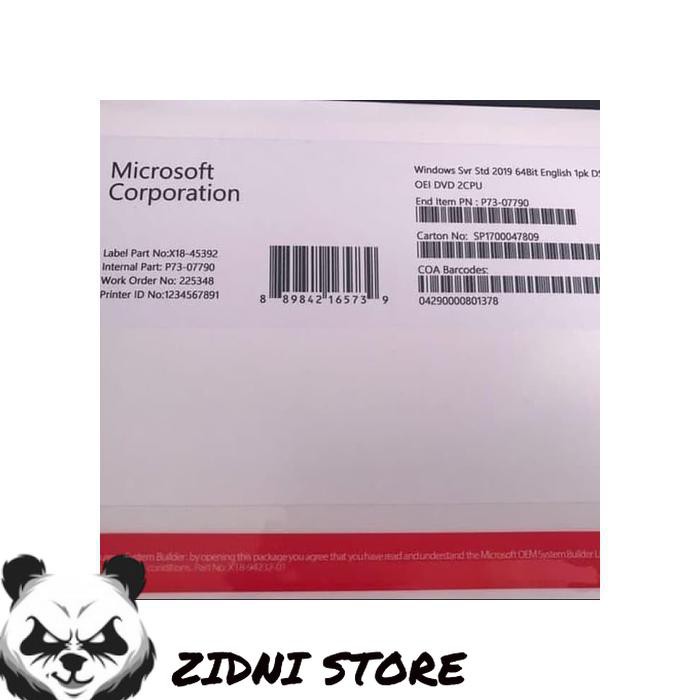 Jual SOFTWARE APLIKASI SWA749 WINDOWS SERVER STD 2019 64BIT ORIGINAL ...