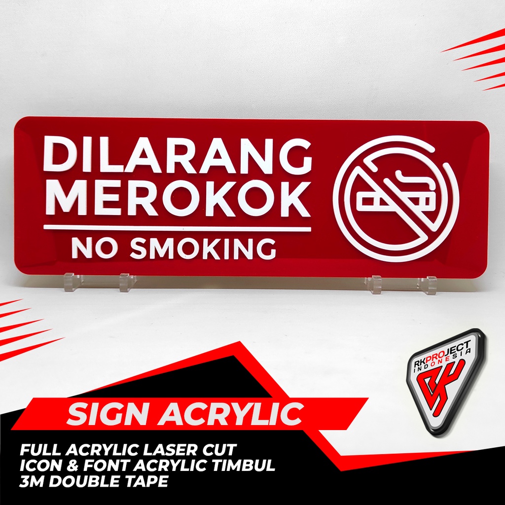 Jual PAPAN INFORMASI SIGN BOARD AKRILIK ACRYLIC DILARANG MEROKOK ...