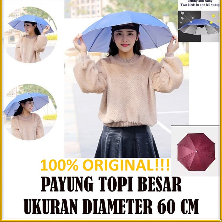 Jual Payung Topi Topi Payung Payung Kepala Diameter 60cm Random