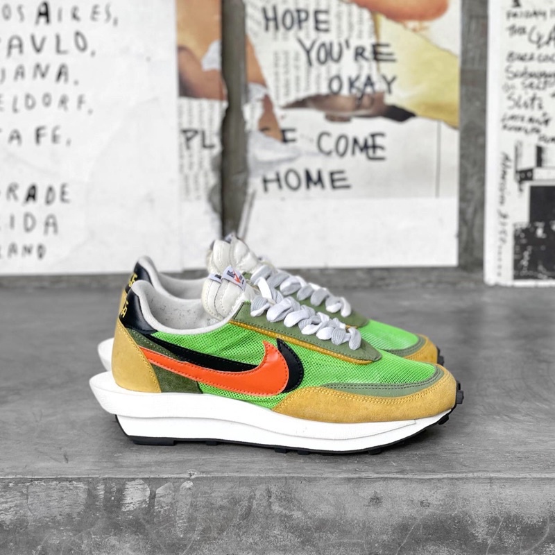 sacai mens x nike ldwaffle green gusto