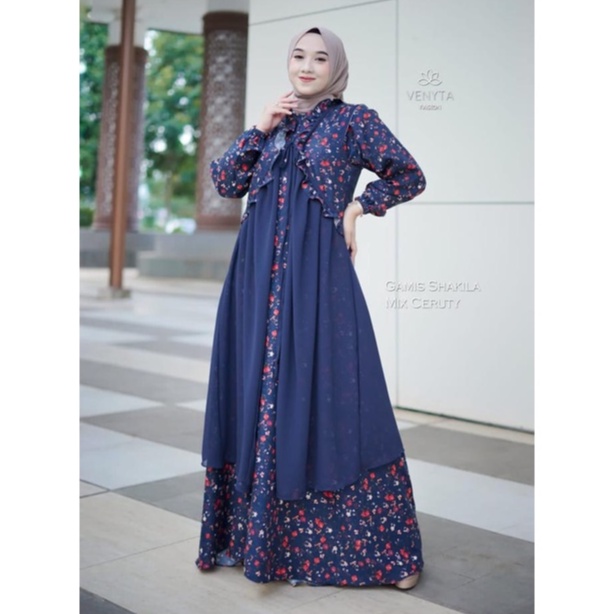 Jual Gamis Wanita Terbaru Termurah Simple Afra Dress One Sett Ori