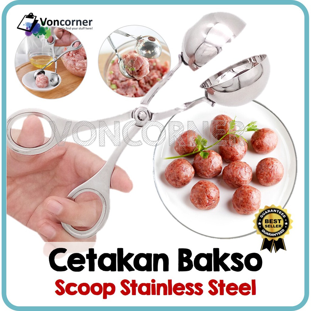 Jual Cetakan Bakso Stainless Jumbo Meatball Maker Sendok Cetakan Pentol