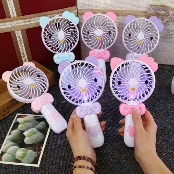 Jual Kipas Angin Tangan Portable / Mini fan Hello Kitty plus Lampu Led ...