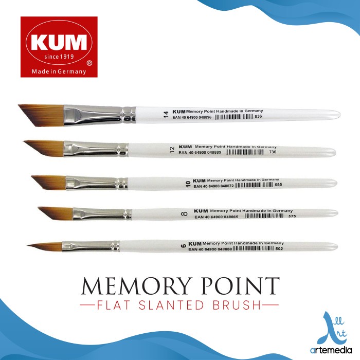 Jual KUM Flat Slanted Brush Memory Point – Kuas Lukis Watercolor ...