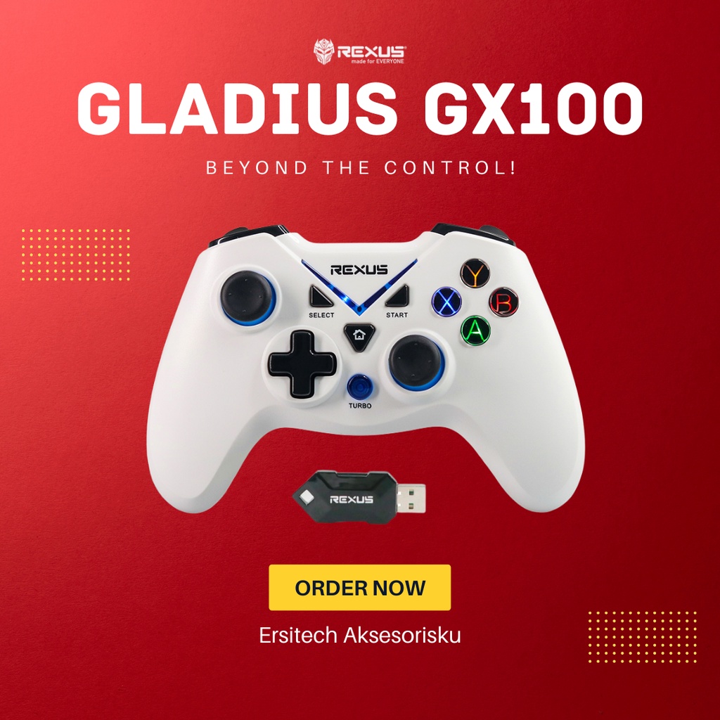 Jual Gamepad Rexus GX100 - Gamepad pc Wireless, Joystick pc Wireless ...