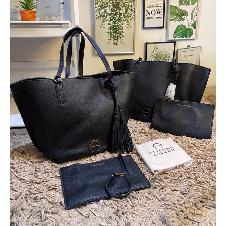 Jual Aigner Marianne Tote Black Shopee Indonesia