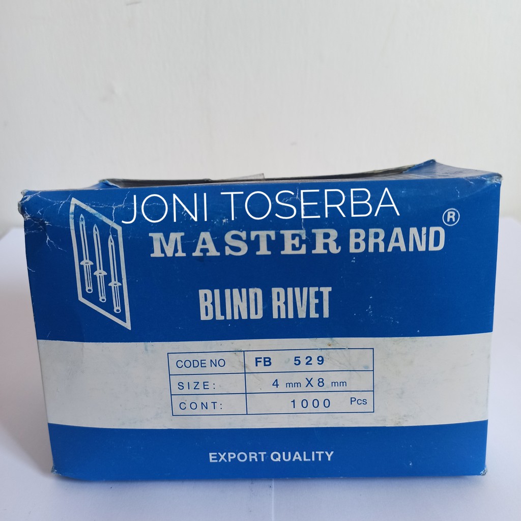 Jual Paku Rivet Merk Master Brand FB - 529 ukuran 4mm X 8mm 1000pcs ...