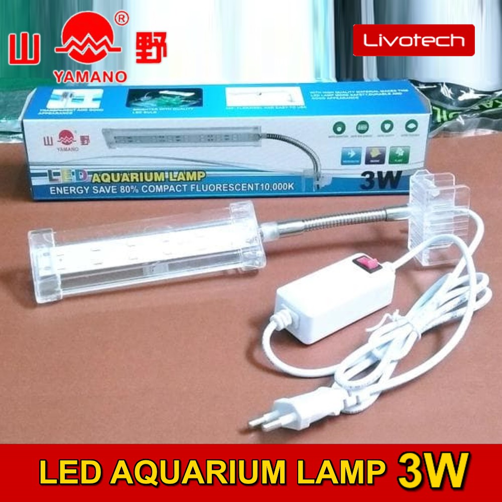 Jual Lampu Led Yamano 3W Jepit Aquascape Aquarium Light 3 Watt YAMANO 10 Titik Putih Dan 2 Biru