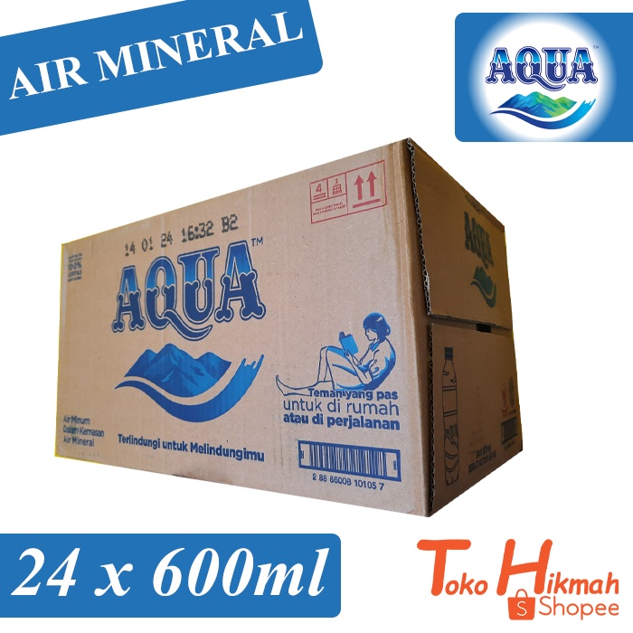 Jual Aqua Air Mineral 600ml X 24 Botol Khusus Gosend Grab Shopee Indonesia 3873