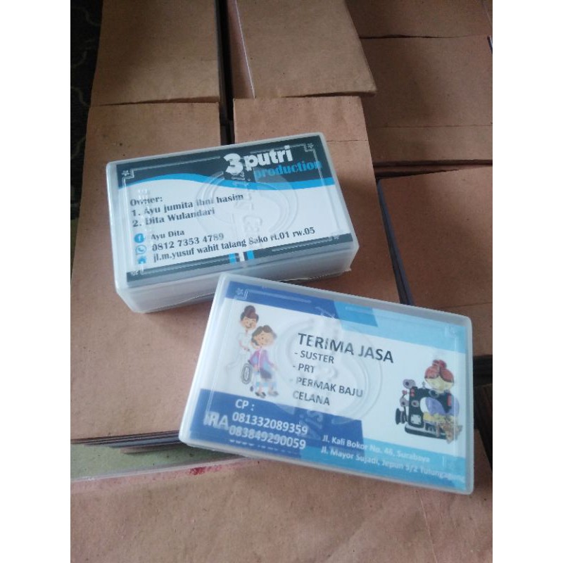 Jual KARTU NAMA CUSTOM 1 sisi + BOX UKURAN 5,5 CM X 9 CM (MINIMAL ORDER ...